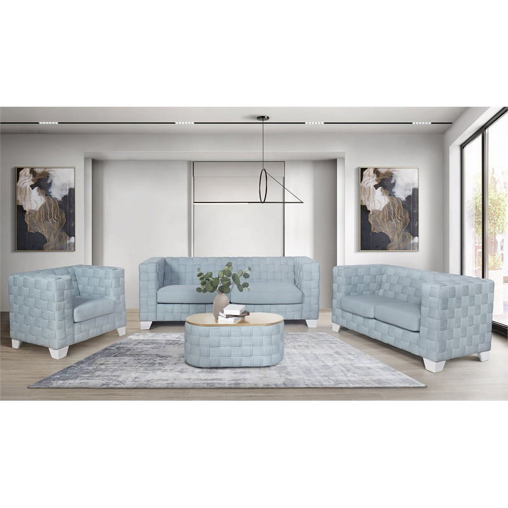 Light Teal Chenille Loveseat F460