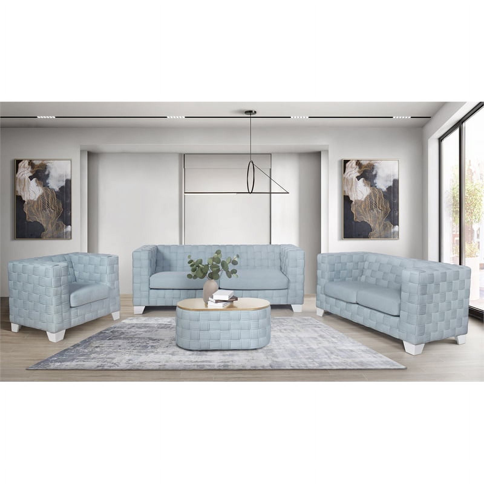 Light Teal Chenille Loveseat F460