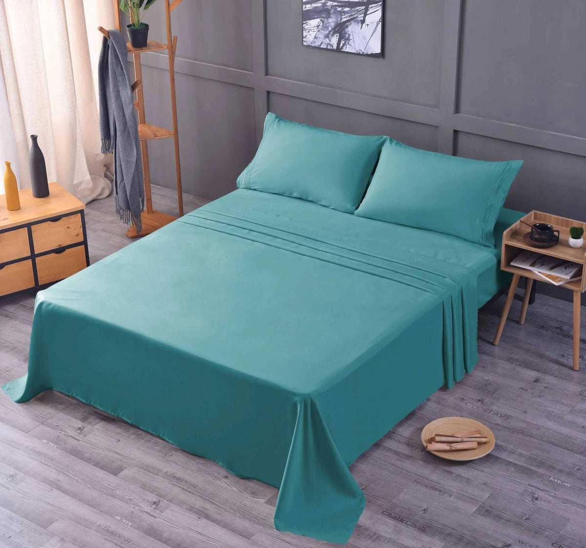 Teal Bamboo Sheet Set, 1800 Thread Count B9641