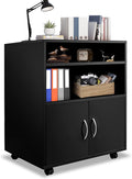 Black 3 Drawer Rolling File Cabinet with Wheels V921