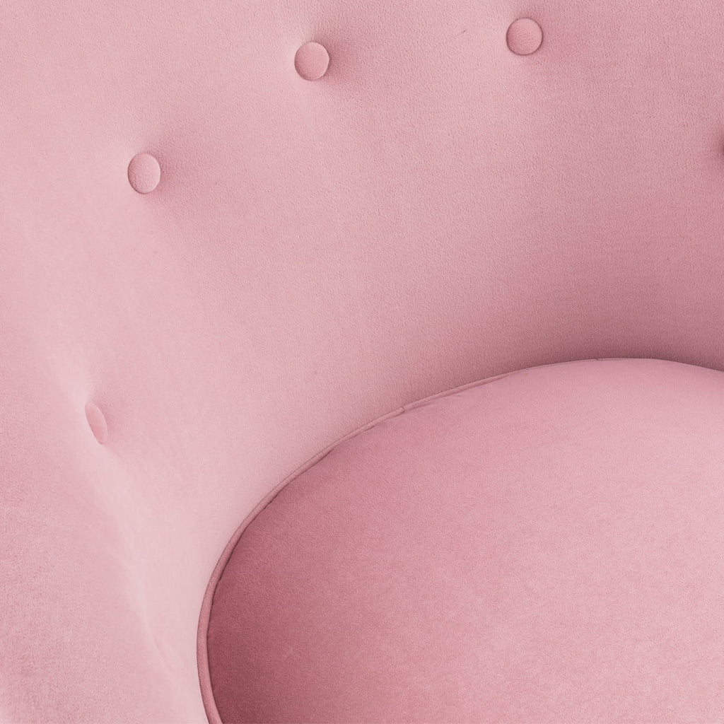 Pink Velvet Barrel Chair with Golden Legs D777834