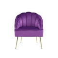 Purple Velvet Wingback Accent Chair with Metal Legs S320708