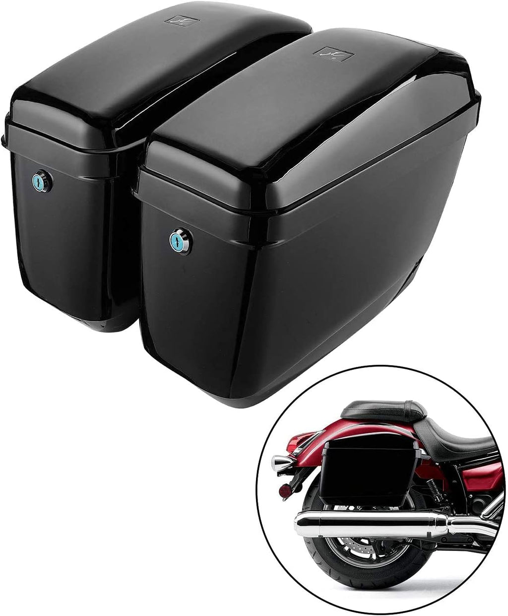 Motorcycle Hard Saddlebags with Mounting Kits R131