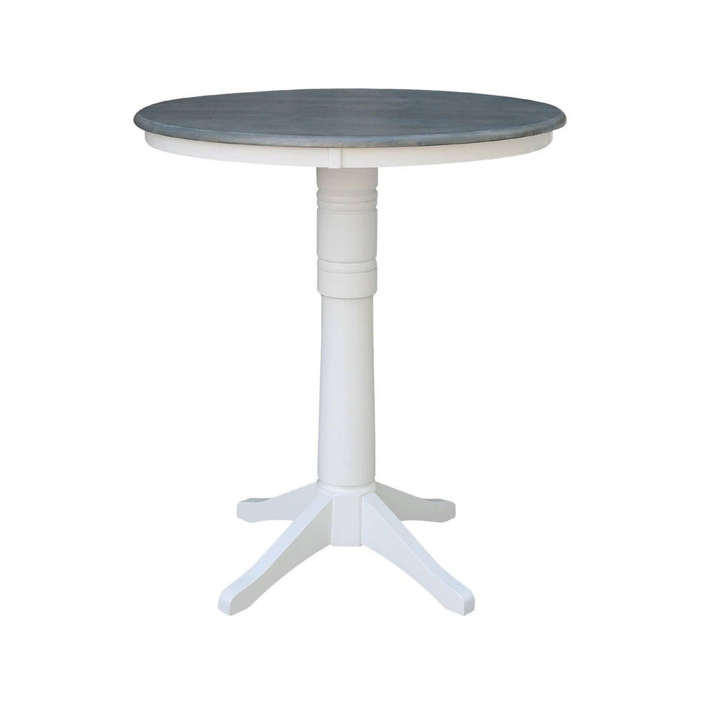 White/Heather Gray Round Top Pedestal Table J58949