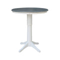 White/Heather Gray Round Top Pedestal Table J58949