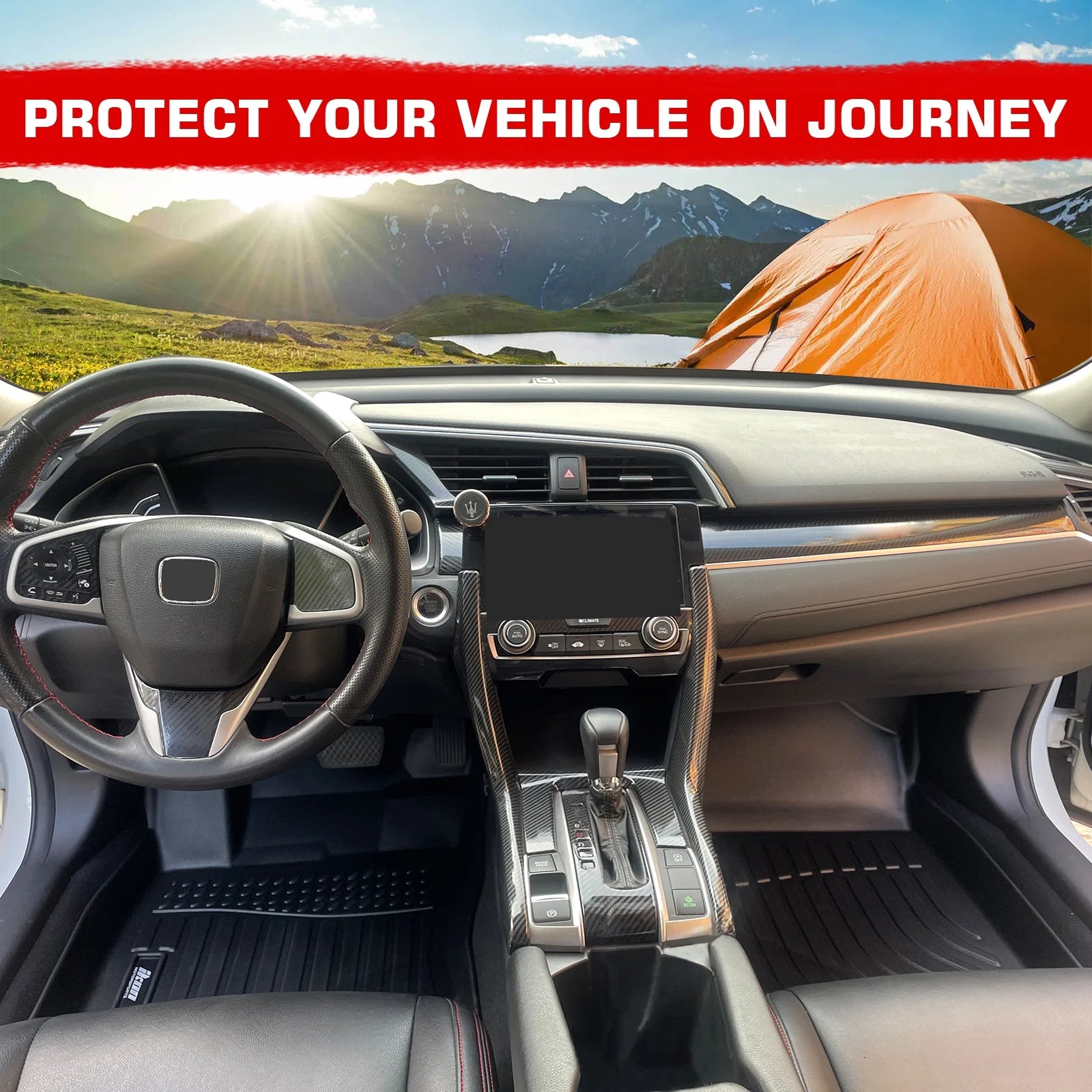 Black TPE 4PC Floor Mats for 2022-2023 Tesla Model X 6 Seats H4357