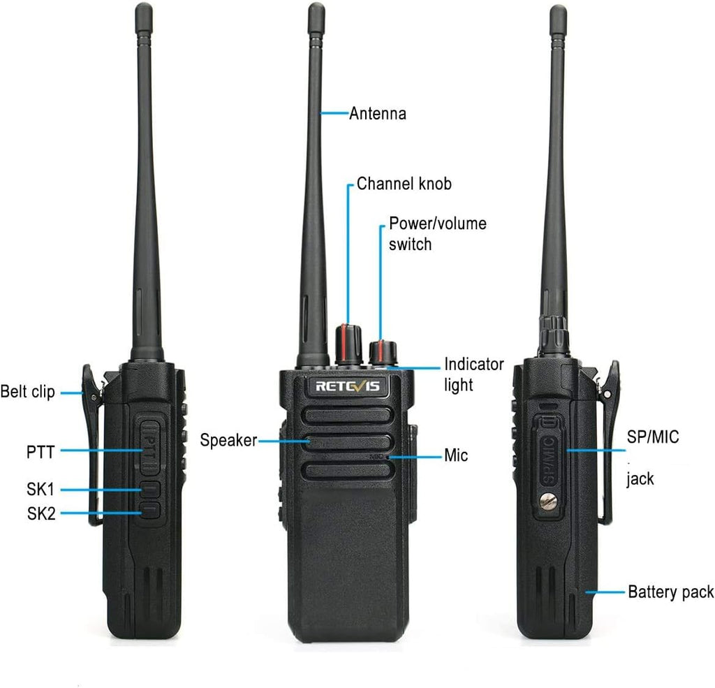 5 Pack Waterproof Two Way Radios V9710