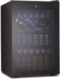 Black 145 Can Mini Fridge with Glass Door D94665