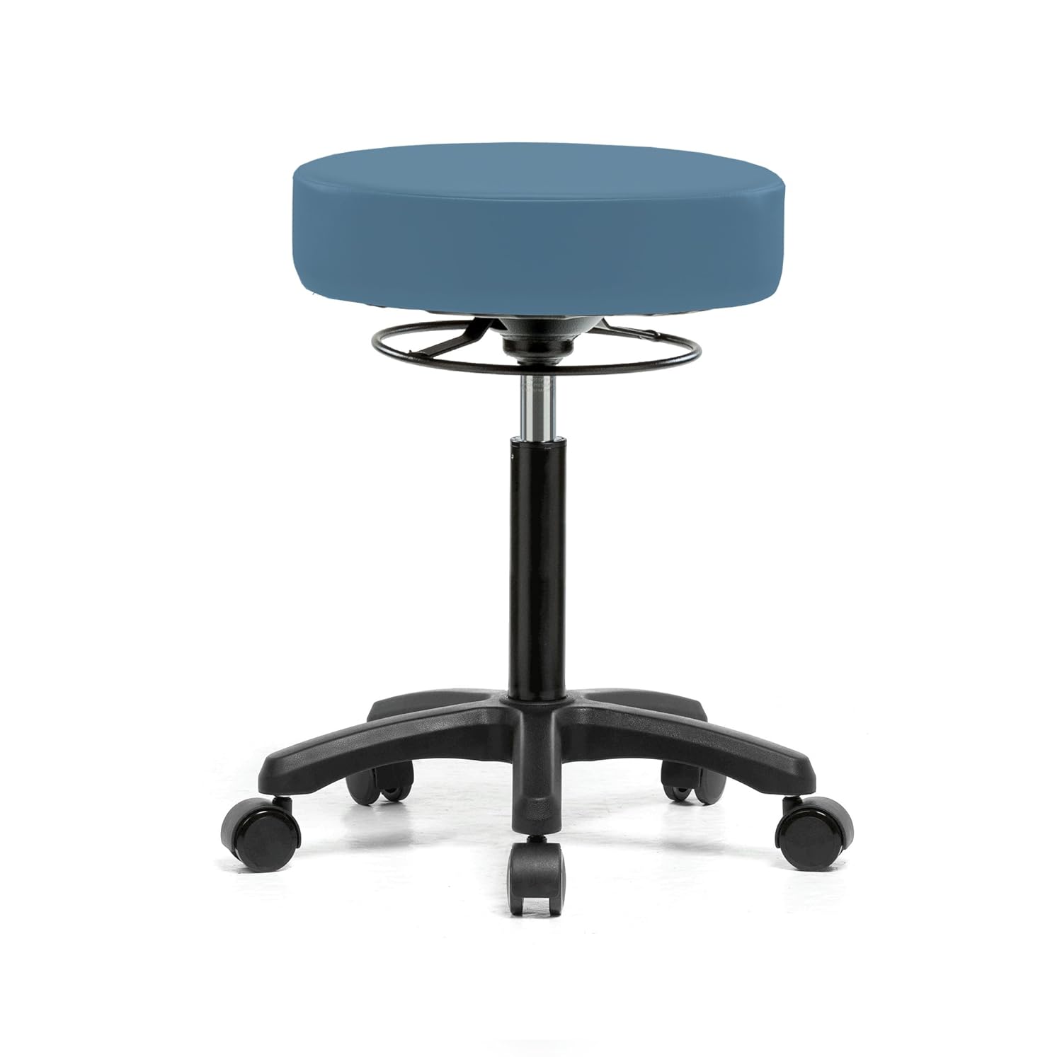 Gray Vinyl Rolling Height Adjustable Stool F9874