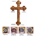 Hand Carved Olive Wood Body of Christ with Four Vials C6612