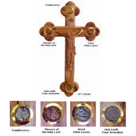 Hand Carved Olive Wood Body of Christ with Four Vials C6612