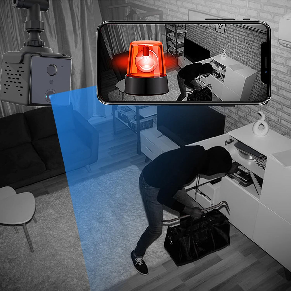 Wireless Indoor Security Camera with Night Vision, Pack of 2 O942