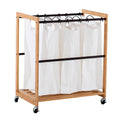Bamboo Laundry Cart with 3 Bags J934455