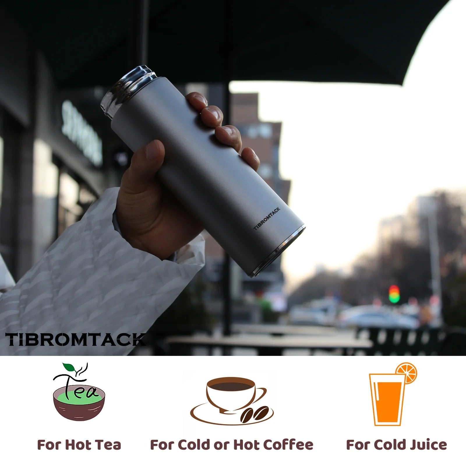 Titanium Insulated Water Bottle 320ml Double Wall Vacuum Thermos Bottle S9606