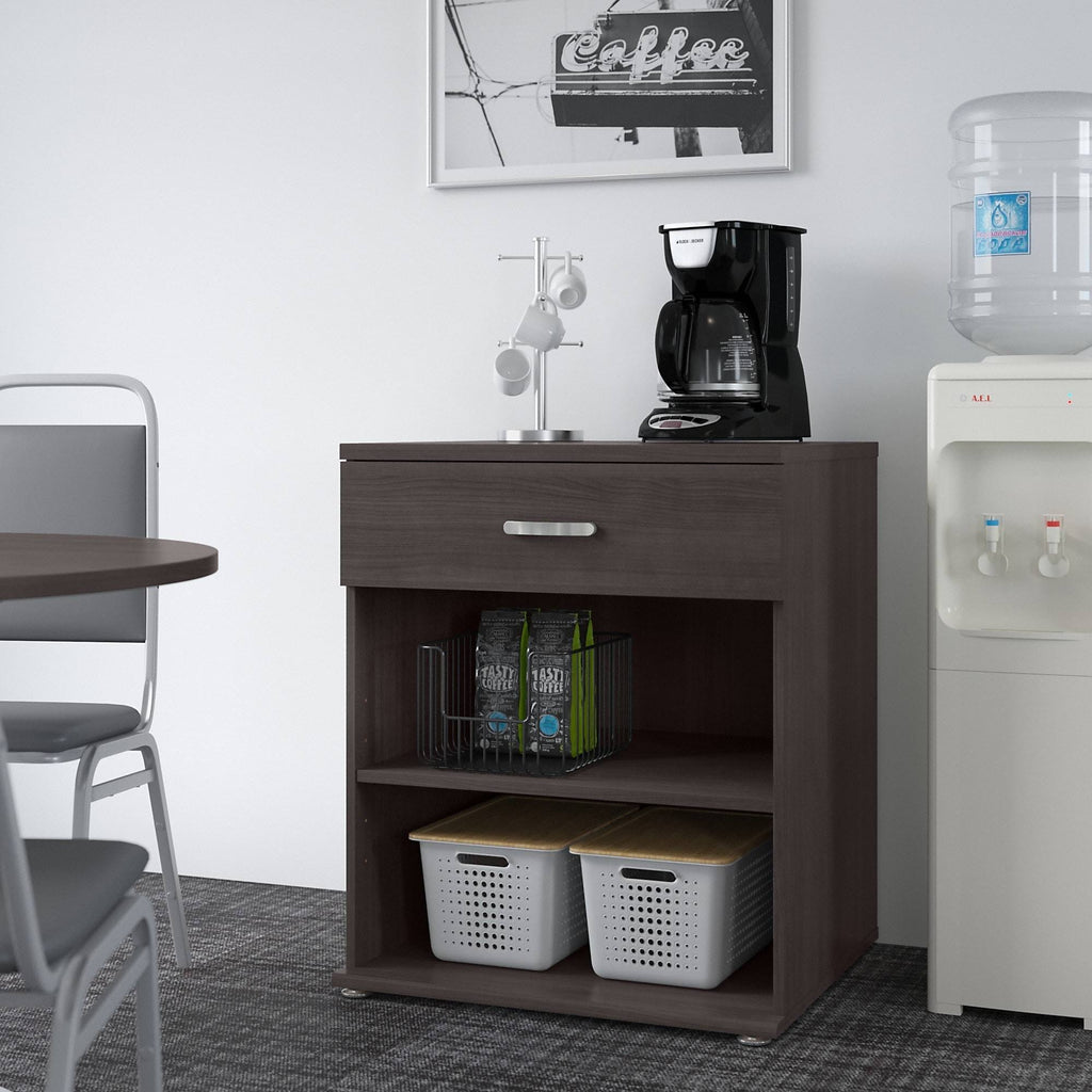 Storm Gray Floor Storage Cabinet with Drawer and Shelves U50068