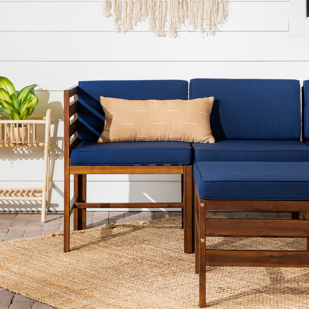 Navy 4 Piece Modular Patio Sectional D843506
