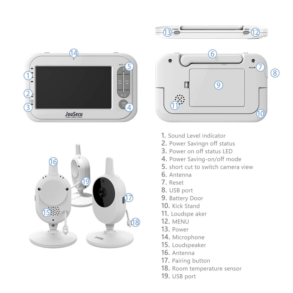 4.3 Inches LCD Video Baby Monitor with Night Vision V323435