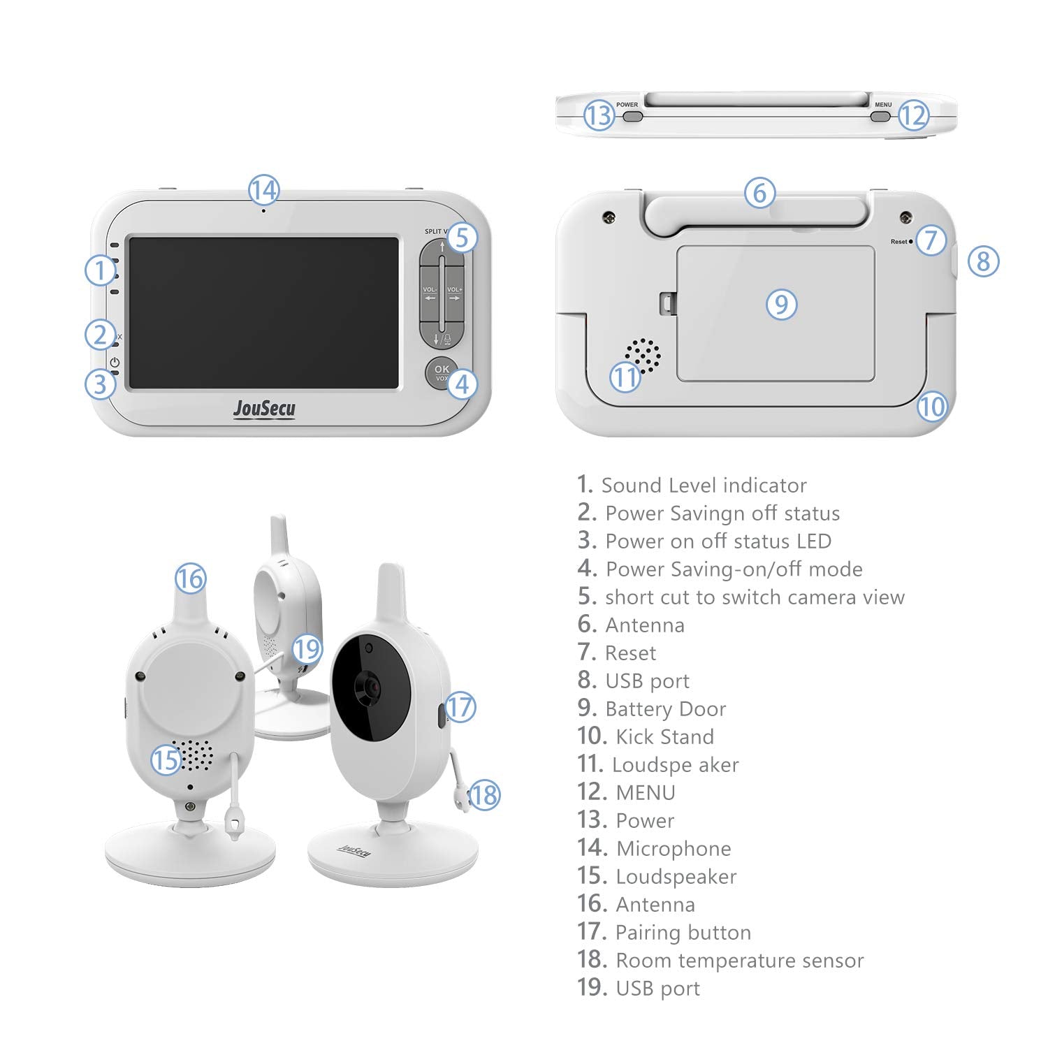 4.3 Inches LCD Video Baby Monitor with Night Vision V323435