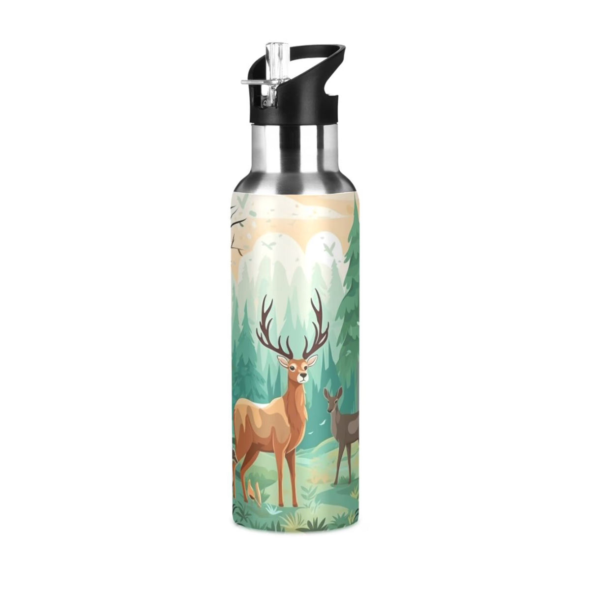 Insulated Thermos Kids Stainless Steel Bottle with Straw Lid Flask, 20 oz C3067