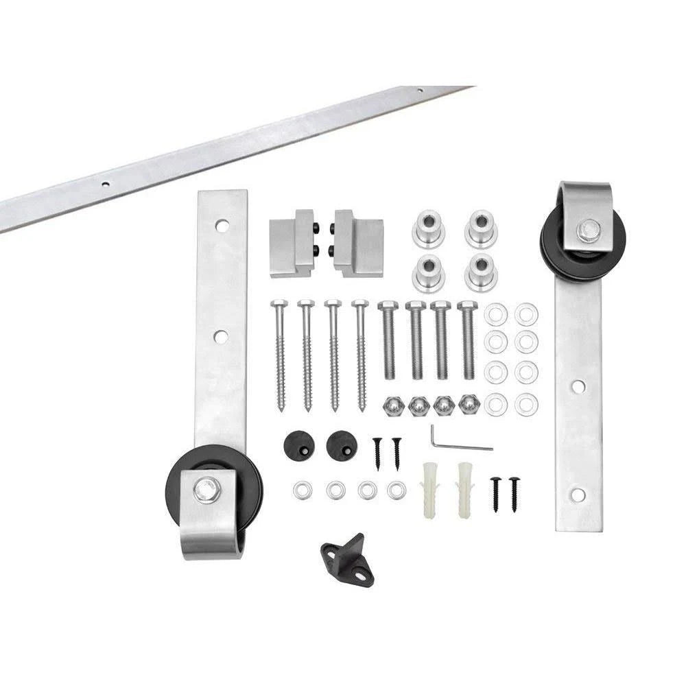 Stained Wooden Sliding Barn Door with Hardware Kit U356