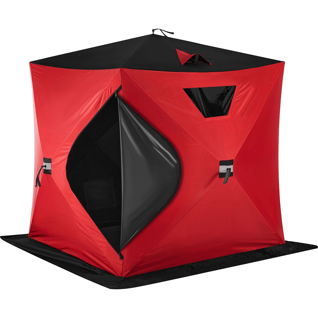 Red 2-Person Ice Fishing Tent with Carrying Bag H292