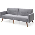 Gray Velvet Convertible Sofa C6839