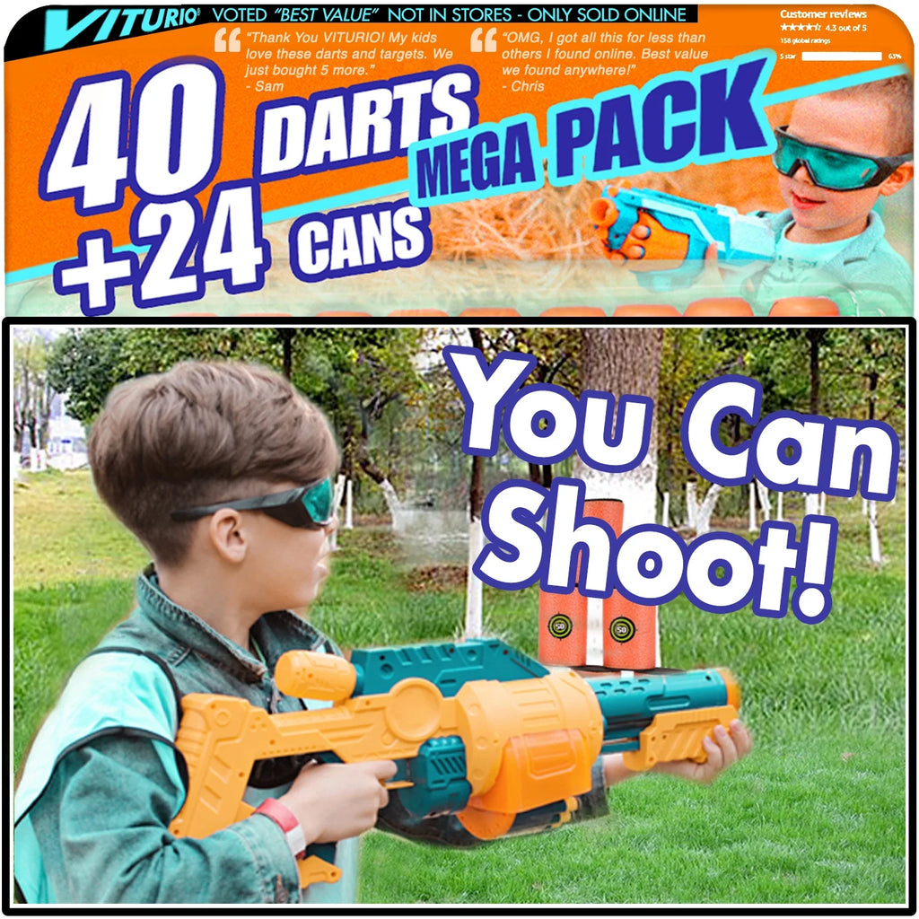 64pc Soft Foam Targets and 40 Soft Darts N20262