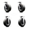 10 Inch Swivel Caster with Brake Semi-Pneumatic Wheel Pack of 2 B242848