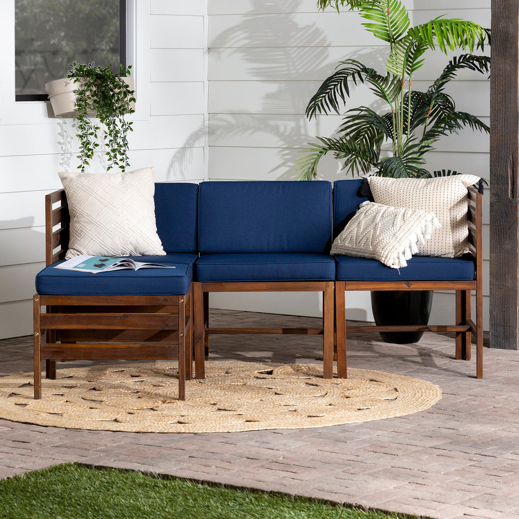 Navy 4 Piece Modular Patio Sectional D843506