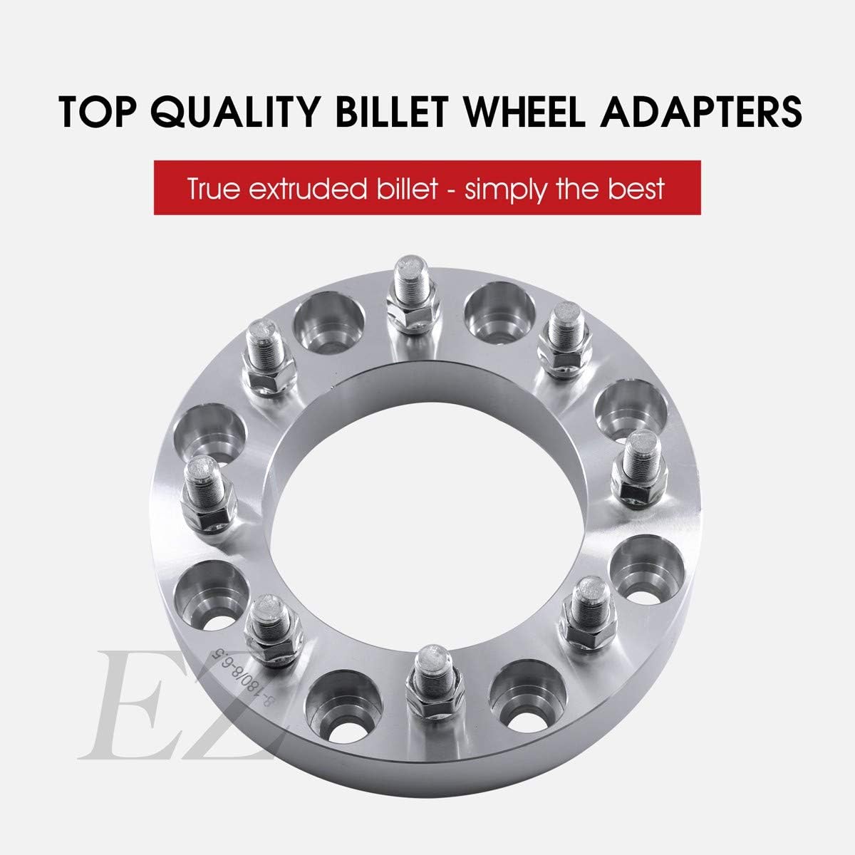 2 Billet Wheel Adapters 8x6.5 to 8x6.5 Thickness 1 Inch 9/16" Studs X739674