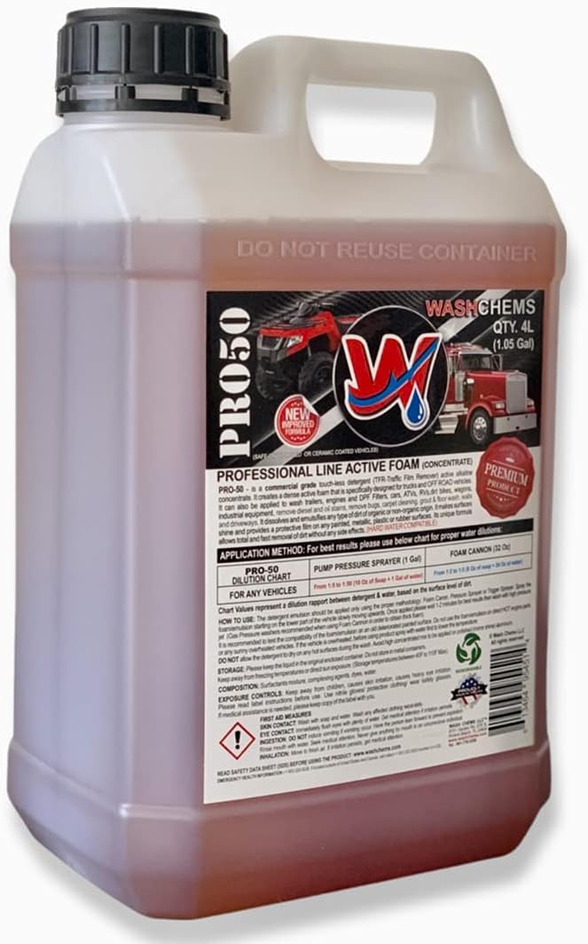 Touchless Car Wash Detergent Concentrate - 1 Gallon, 128 Fluid Ounces, Pack of 2 R8485