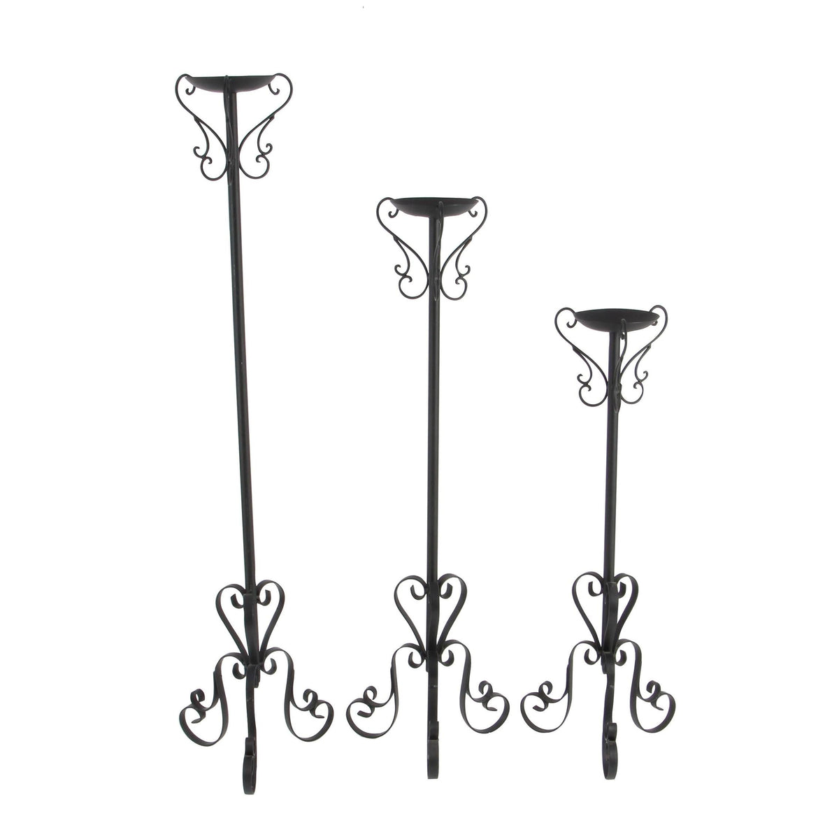 Metal 47-Inch, 39-Inch, 32-Inch Set of 3 Candle Holders C89378