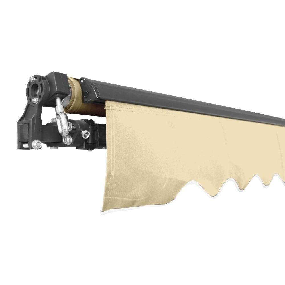 13 x 10 ft. Black Frame Retractable Patio Canopy Awning Ivory Q825936
