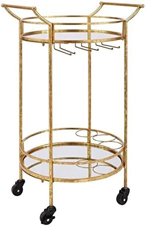 Gold Metal Bar Cart Q546