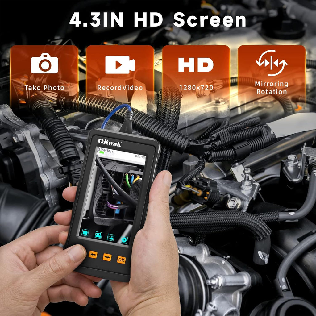 33FT 5.5mm 1080P Waterproof Sewer Inspection Camera with Lights 4.3'' IPS Screen O81264