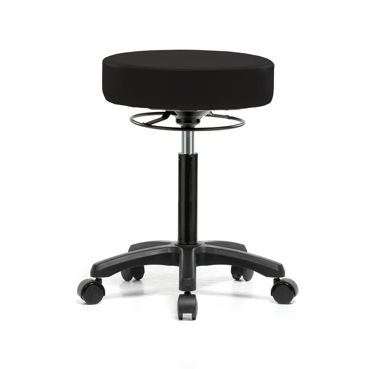 Gray Vinyl Rolling Height Adjustable Stool F9874