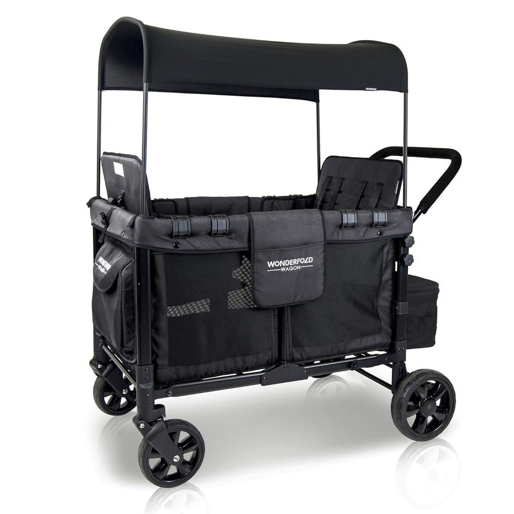 4 Seater Quad Stroller Wagon with Removable Raised Seats, Gray W15751