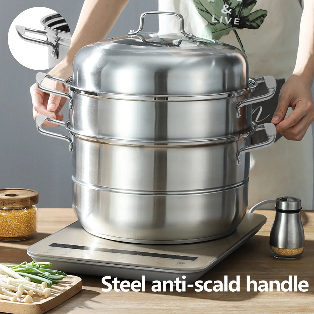 Stainless Steel 5 Tier Steaming Pot with Lid Cookware D9413