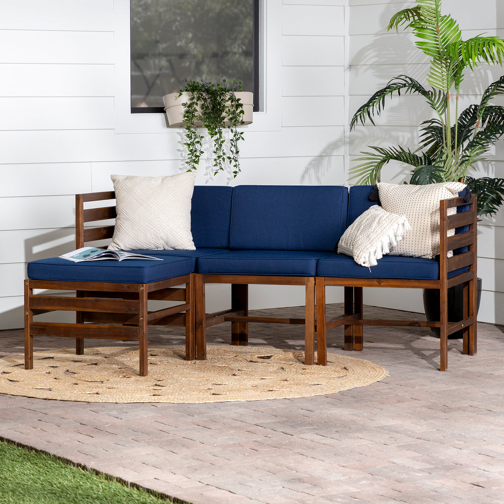 Navy 4 Piece Modular Patio Sectional D843506
