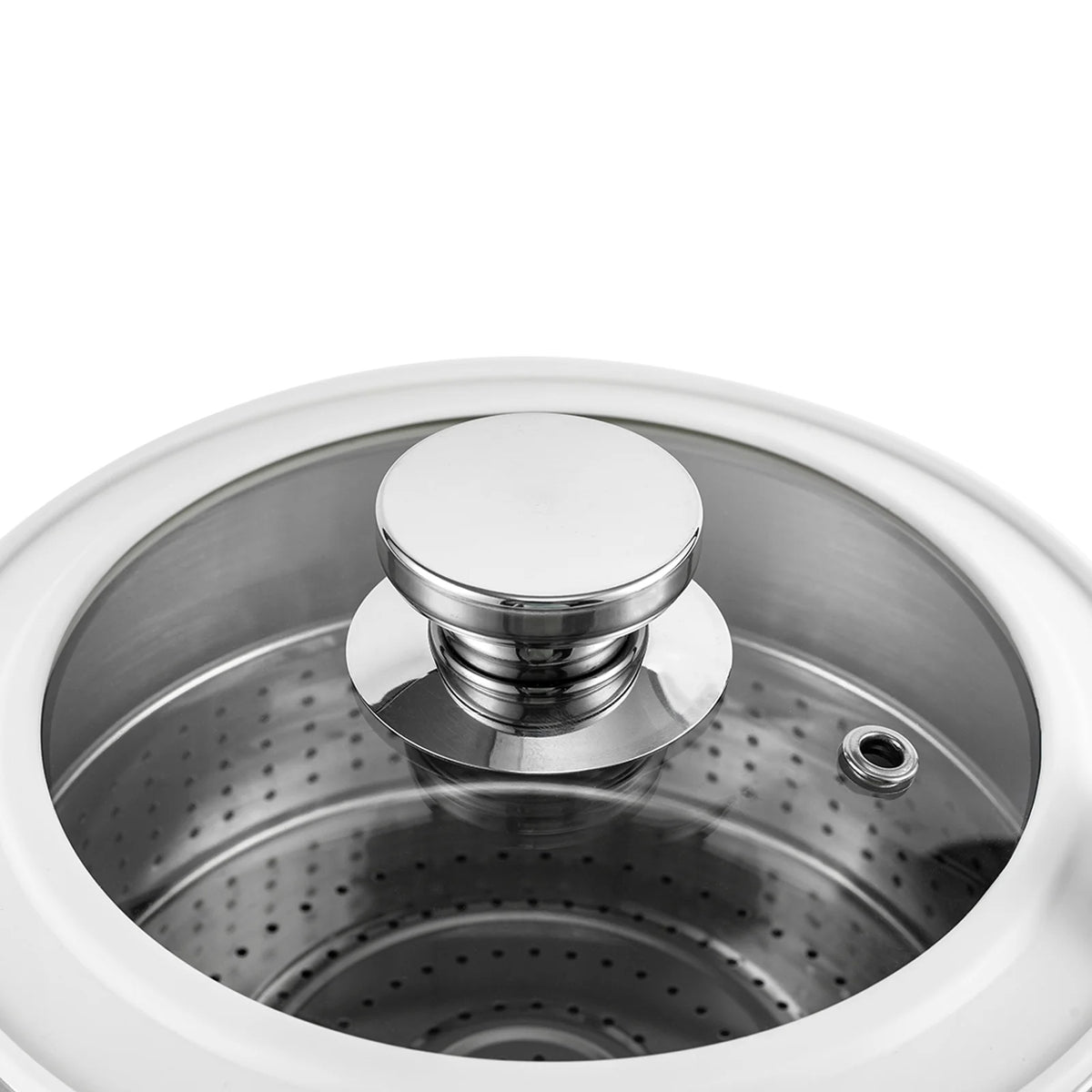 3L Stainless Steel Electric Hot Pot with Measuring Cup (White) V280265