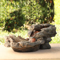 9" Tall River Rock Waterfall Tabletop Electric Fountain with LED Lights A6819
