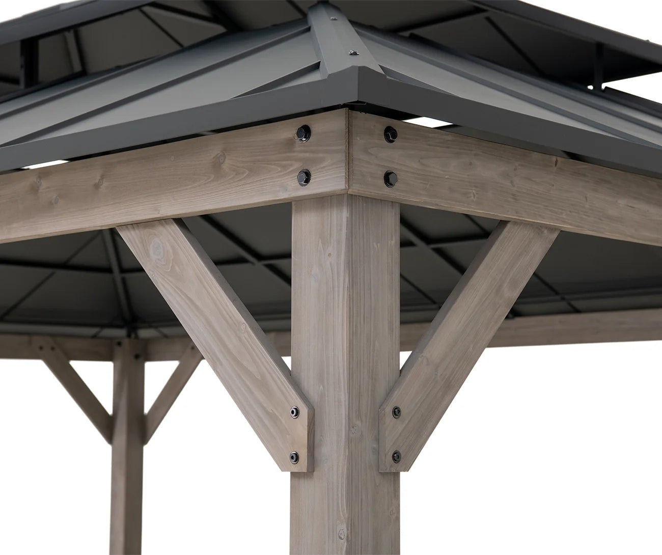 12x16 ft. Steel Hardtop Gazebo with 2-tier Metal Roof J851