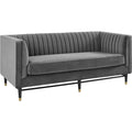Gray Tufted Velvet Loveseat R858636