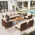 9 Piece Wicker Patio Conversation Sofa Set E43644