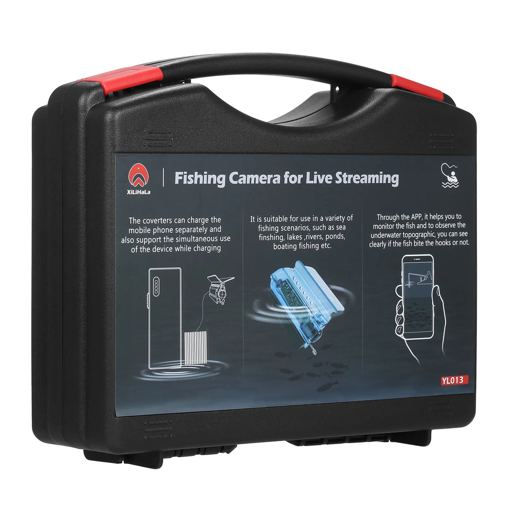 1080P Underwater Fishing Fish Finder with 50M Cable Carry Case J698