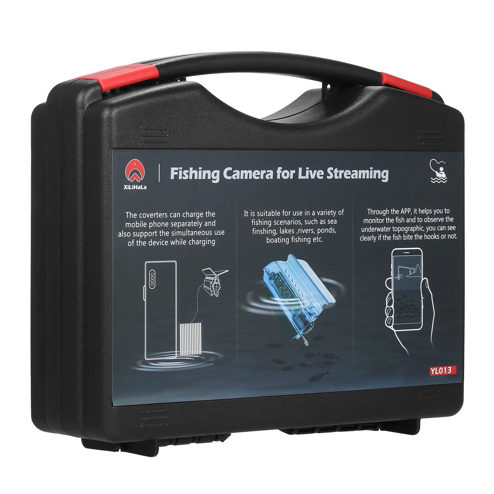 1080P Underwater Fishing Fish Finder with 50M Cable Carry Case J698