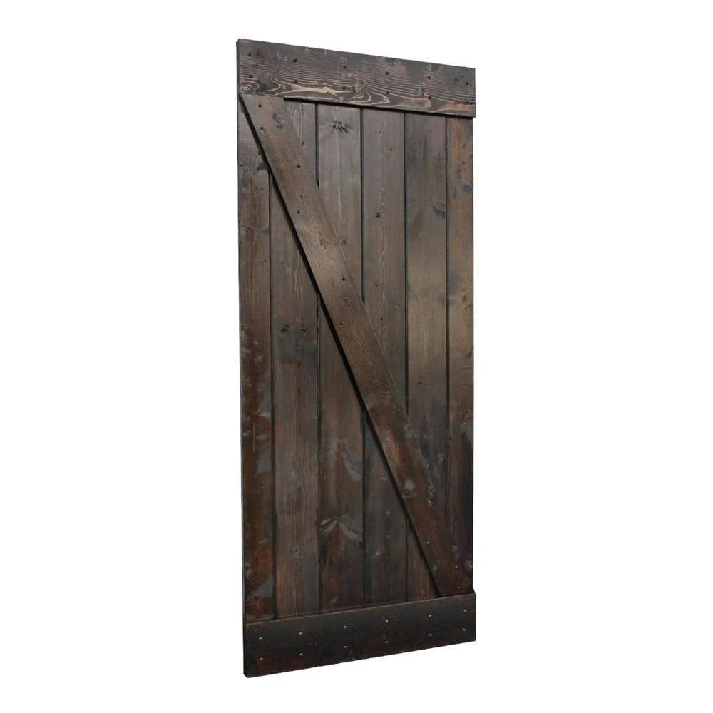 Paneled Wood Barn Door with Installation Hardware Kit - 36 x 84 Q81098