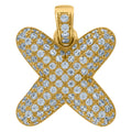 18k Yellow Gold Cubic Zirconia Letter X Charm Pendant Necklace K440