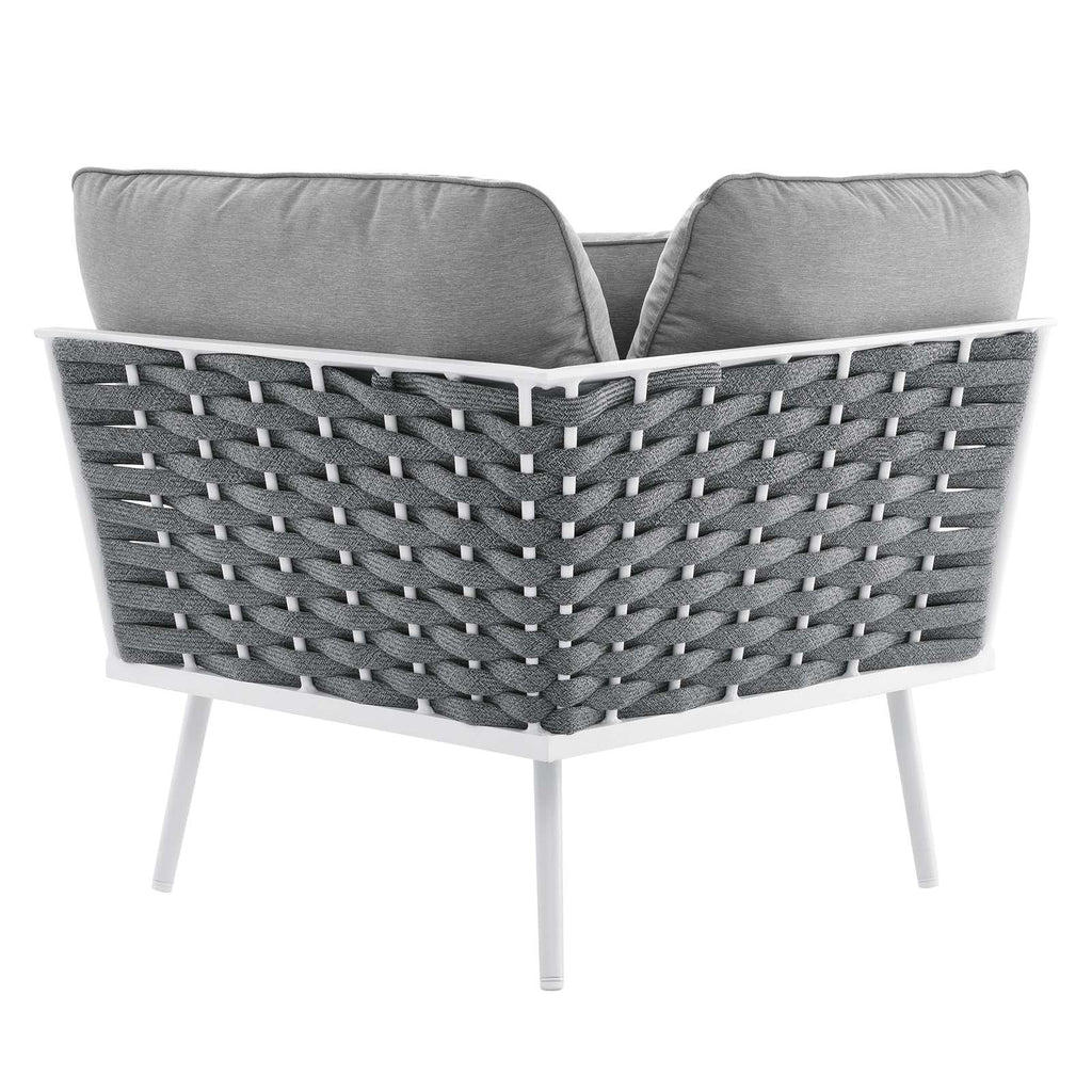 White Gray 7 Piece Aluminum Outdoor Sectional Sofa Set L137