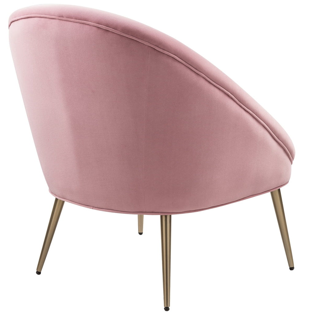 Pink Velvet Barrel Chair with Golden Legs D777834